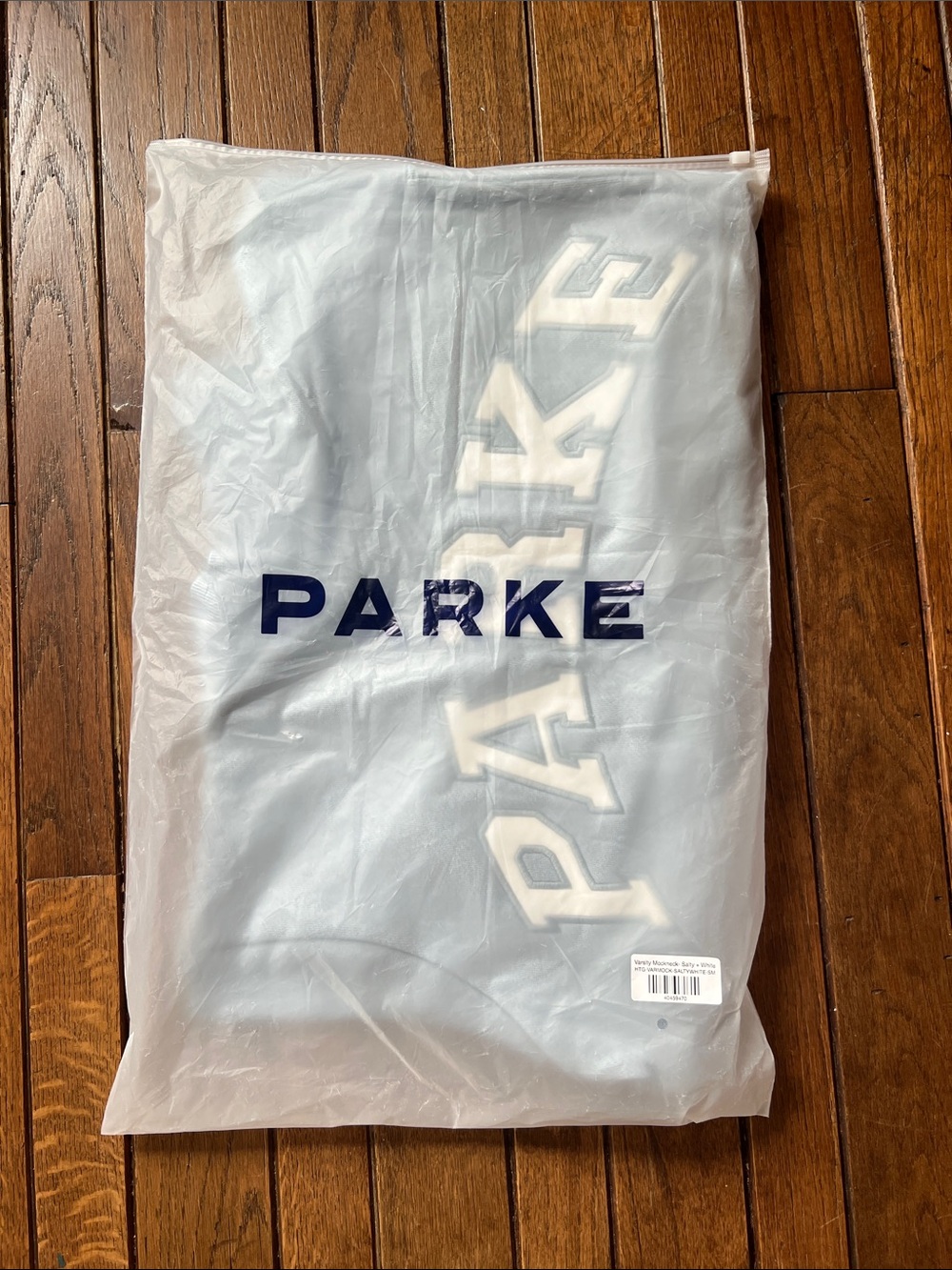 Parke Salty Light Blue Heritage Mockneck Sweatshirt Size S/M NWT New In Bag - Picture 2 of 6
